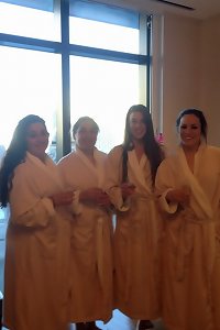 wonderful brunette flaunting her big, bouncing mounds while seductively fondling her assets